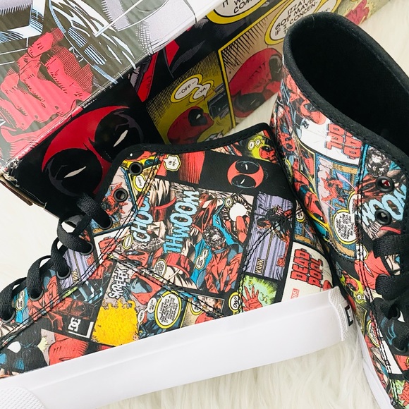 DC Marvel Deadpool Comic High Top Sneakers - Picture 5 of 12